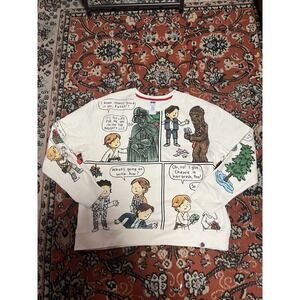 Star Wars Comic Panel Sweatshirt White Multicolor XL Disney